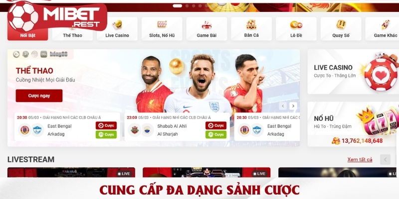 Giới thiệu Mibet - Nhà cái cá cược top đầu Việt Nam hiện nay 3 cung-cap-da-dang-sanh-cuoc